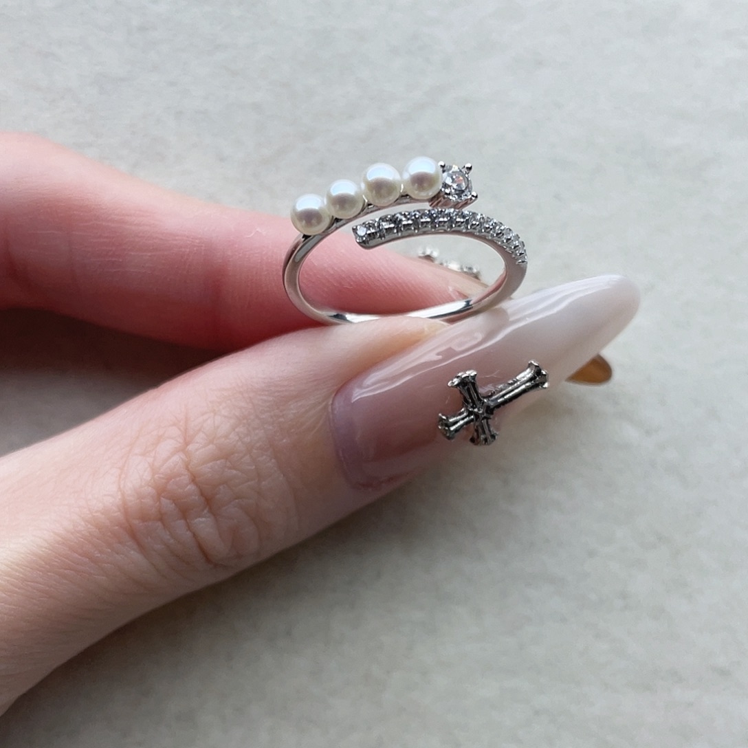 戒指20淡水珍珠银S925镶嵌