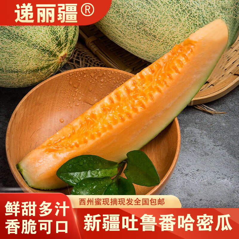 新疆吐鲁番西州蜜哈密瓜皮薄脆甜多汁新鲜采摘当季鲜果产地直发