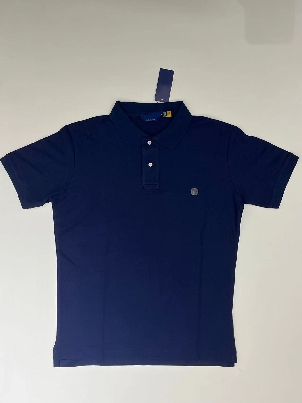 小马男士翻领男装t恤工作服常规款速干纯色刺绣短袖Polo衫