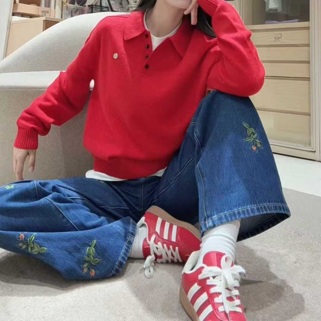 火星红POLO针织衫
