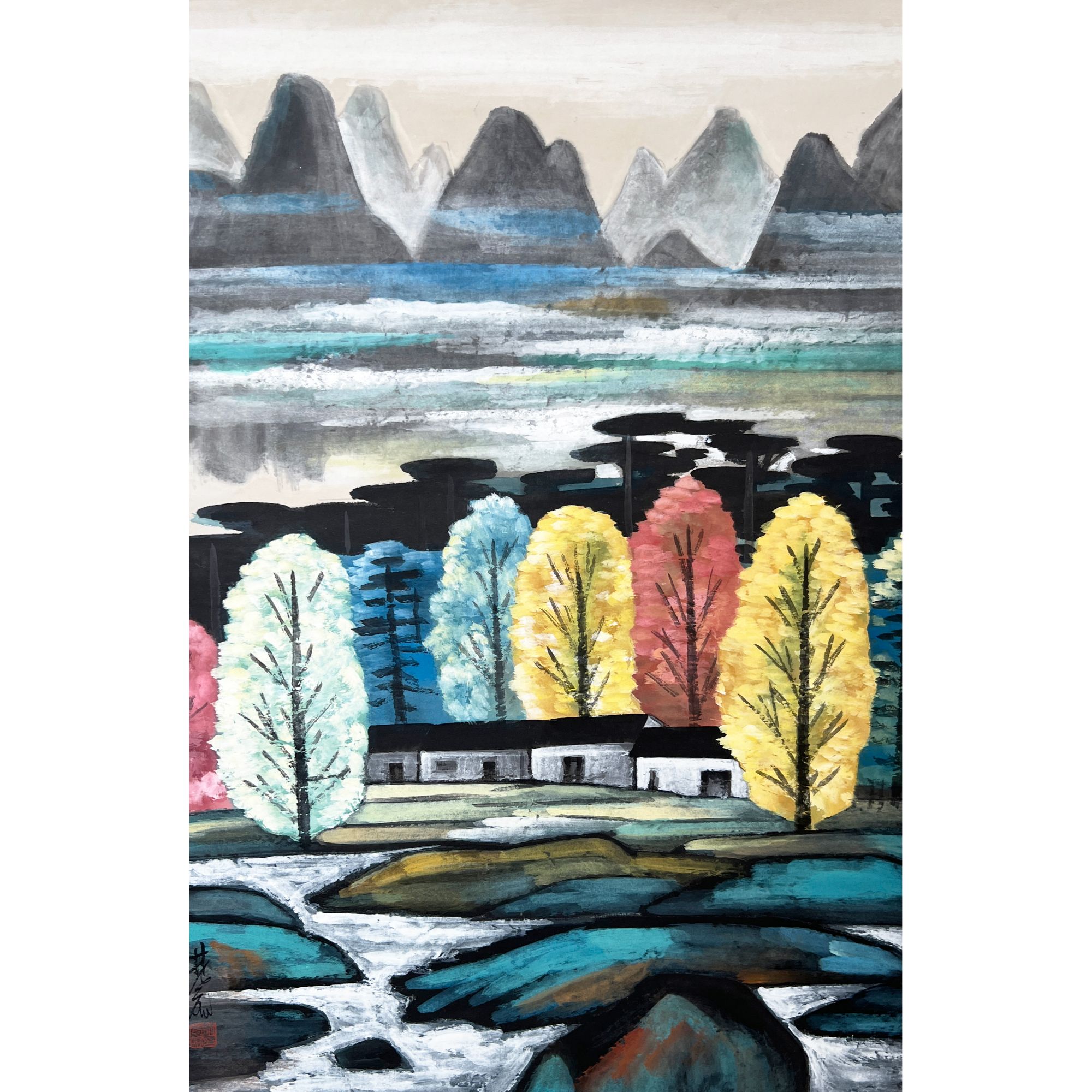 SZ1771-林fm绘画立轴81x54cm/约4平尺