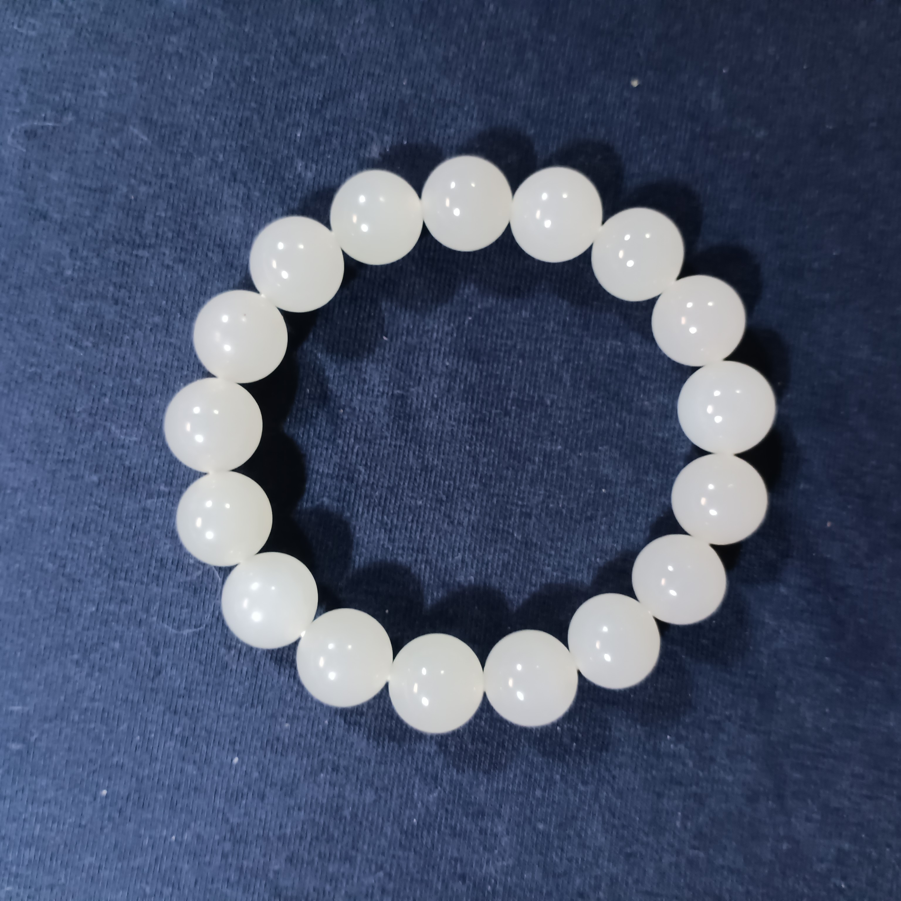 高品白玉冰紫单圈手串11mm+