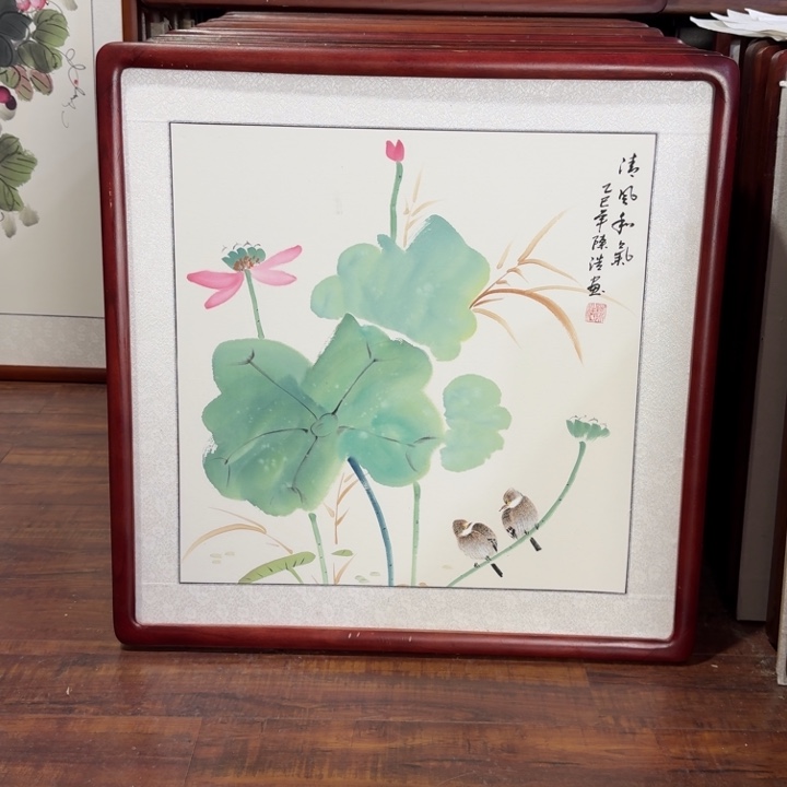 国画带框发货尺寸63*63厘米