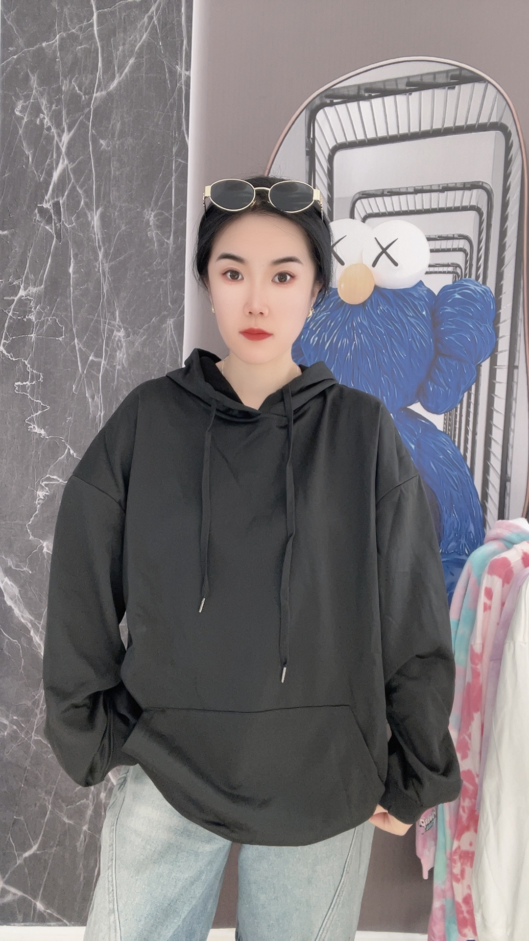 男女同款连帽卫衣两色868休闲