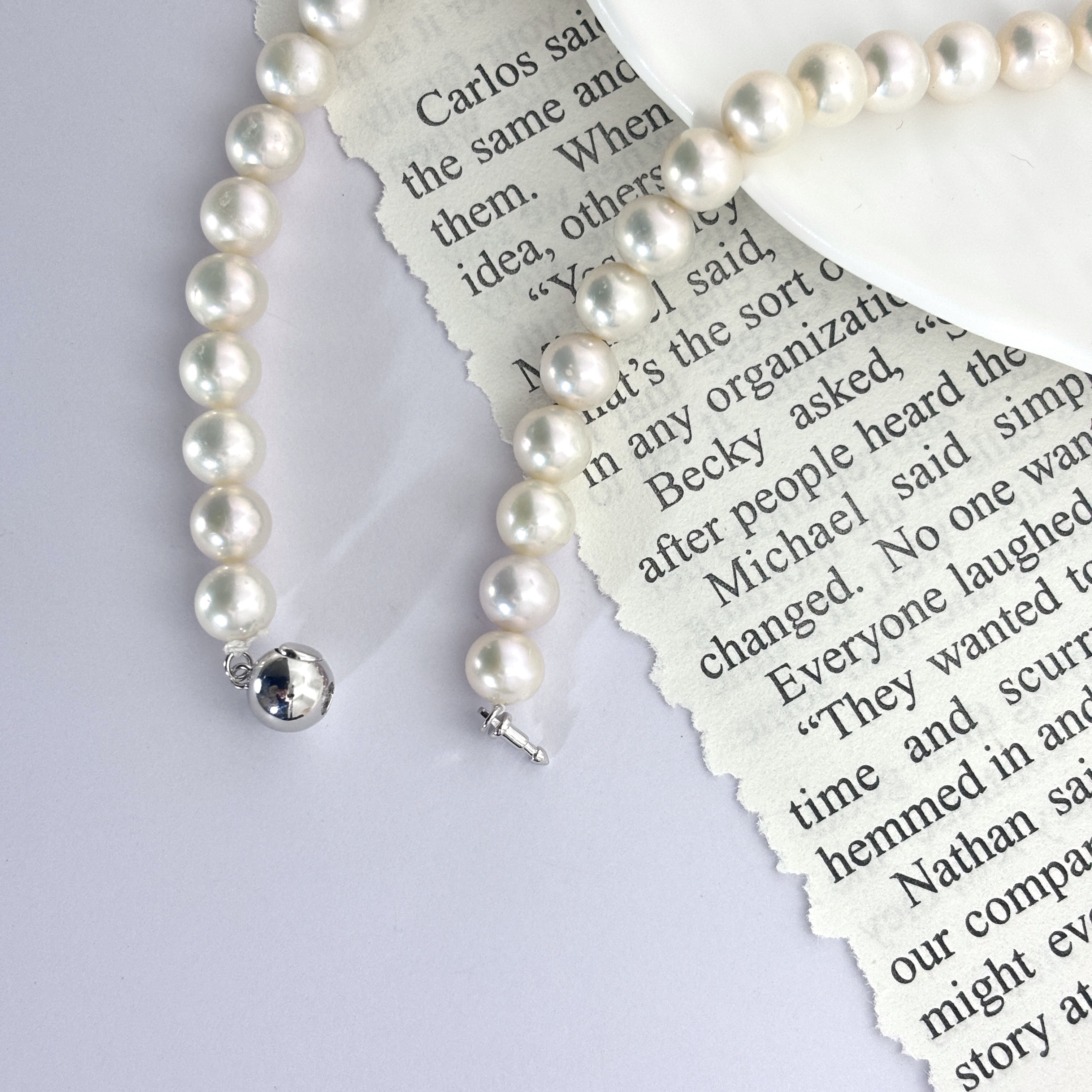 《小霖珍珠》天然淡水无核珍珠 8-9mm满串项链气质百搭