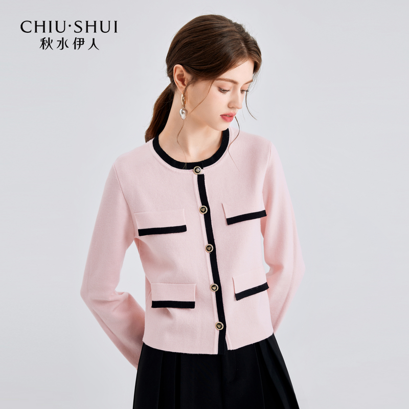 【小铃铛专属】秋水伊人小香风针织开衫圆领上衣624102D100385