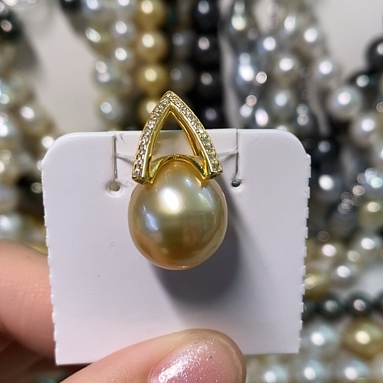 海水珍珠颈饰银S925镶嵌13.9