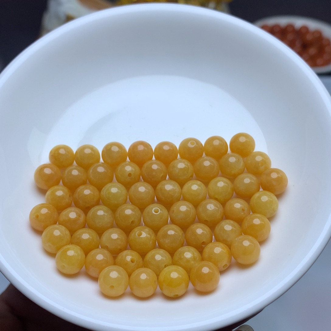 【闪购商品】翡翠手链未镶嵌卡7.4黄翡10个