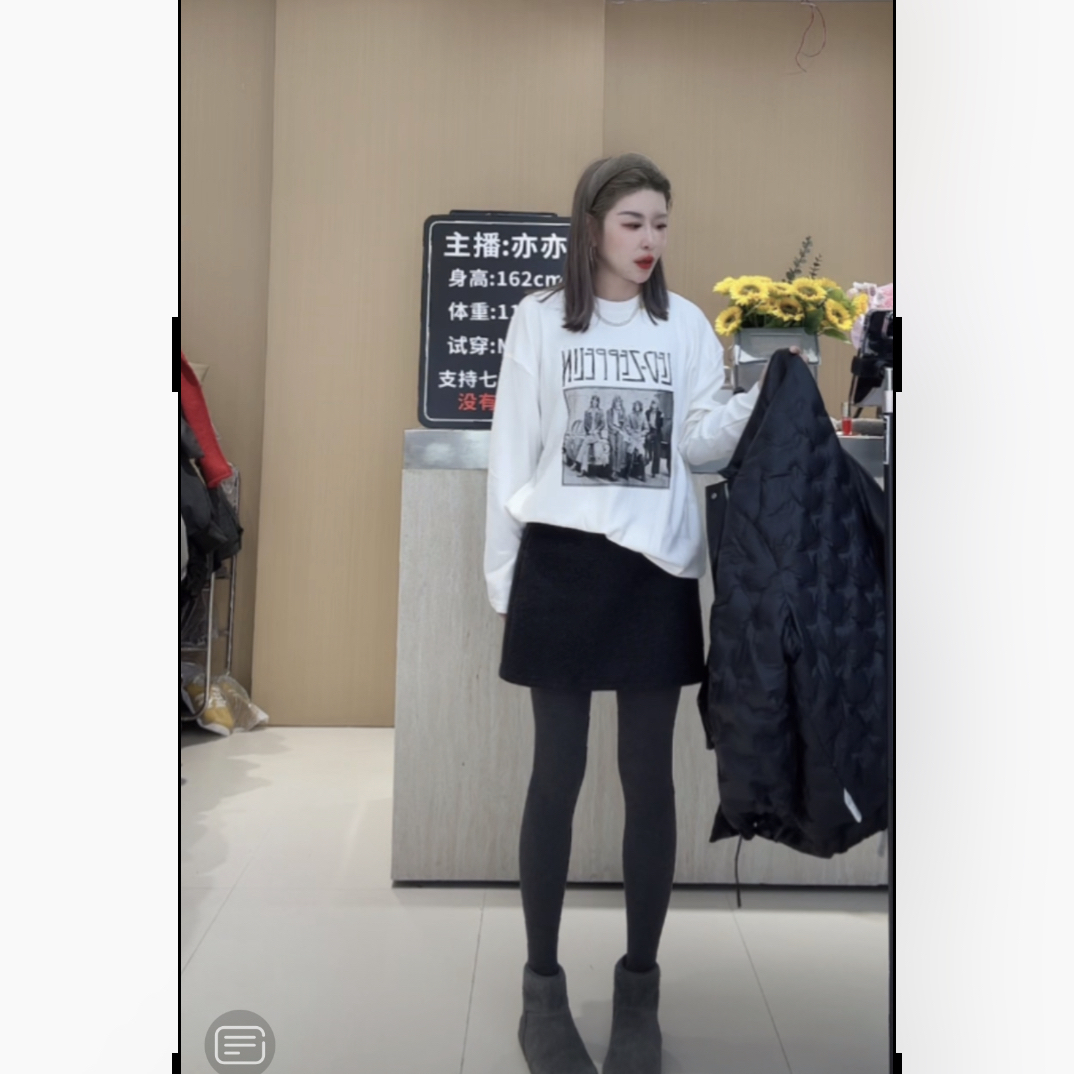 秋冬加厚双面绒卡通印花可爱风打底软糯长袖T恤女宽松慵懒风上衣