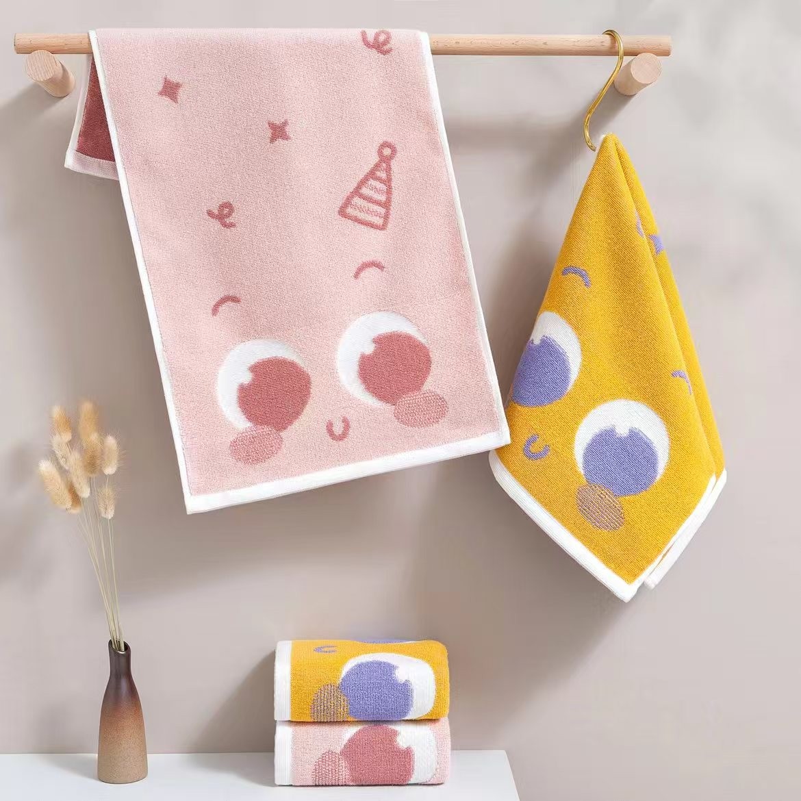 30*60cm纯棉高档中巾柔软吸水洗脸毛巾成人家用不掉毛面巾可爱