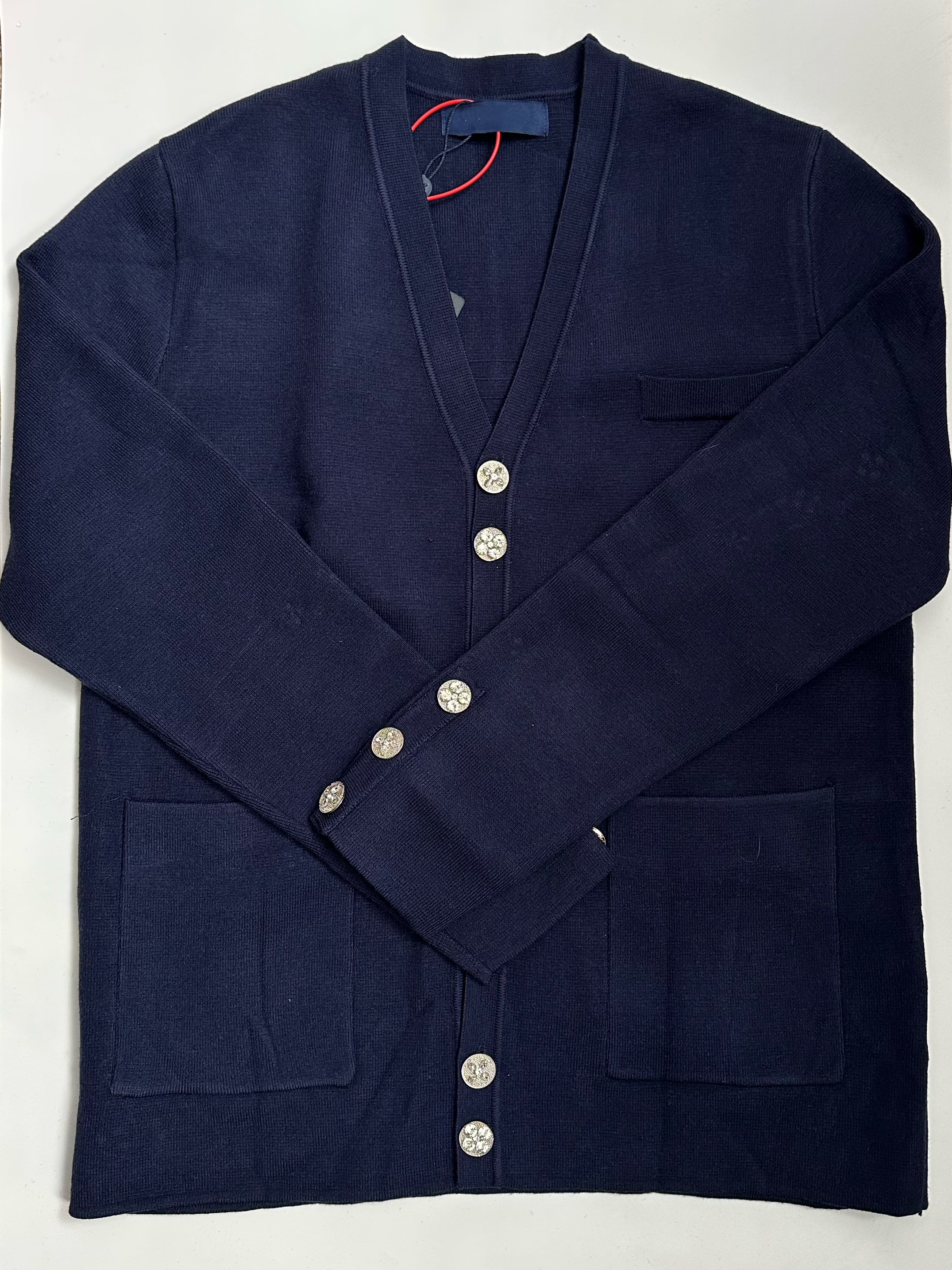  Semalam 藏蓝色V领针织衫