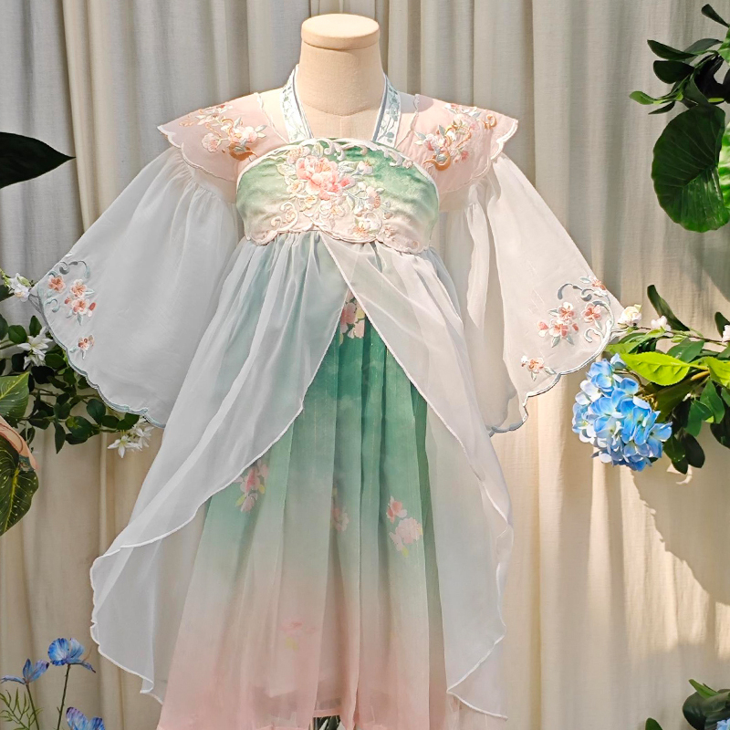 【雨初霏霏】夏款连衣裙汉尚华莲汉服女童装国风儿童汉服2025新款