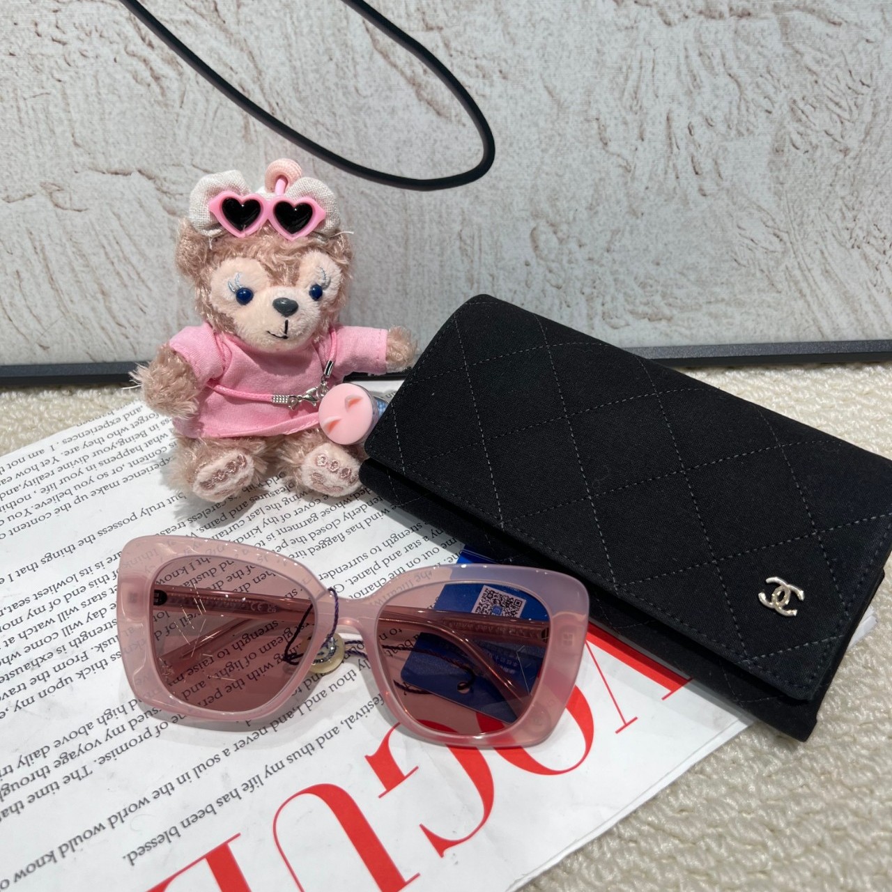 99新 Chanel/香奈儿 粉色框架棕色镜片太阳镜墨镜 搁置品99新