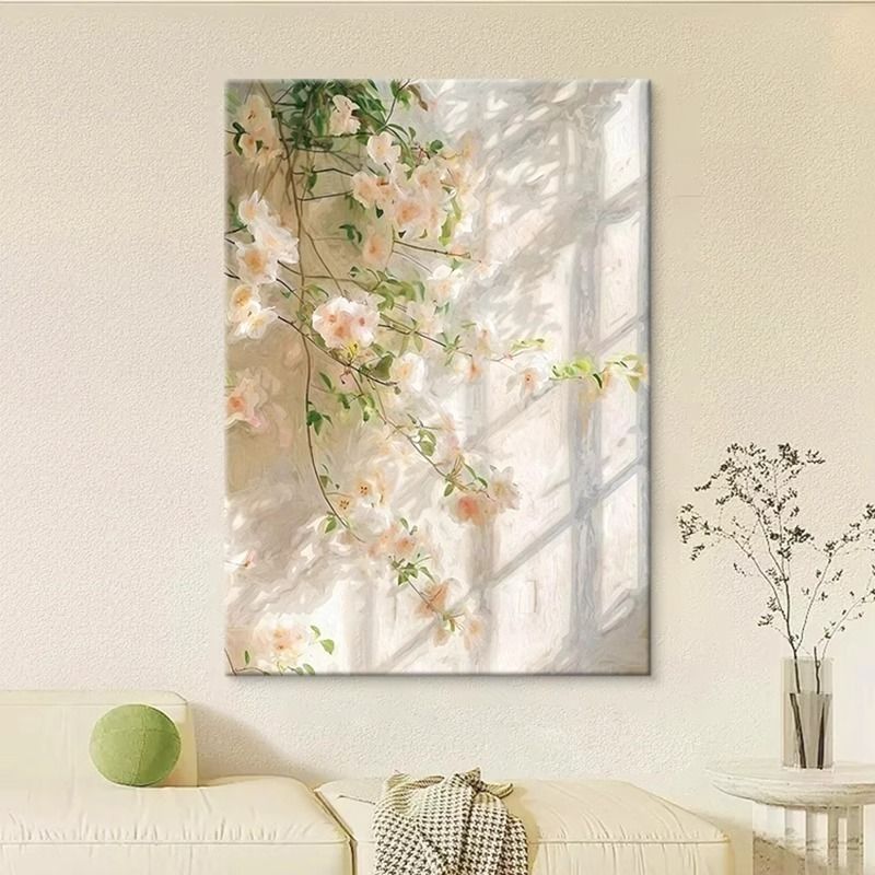 奶油风花卉挂画打造客厅高级感适用于餐厅玄关沙发背景墙