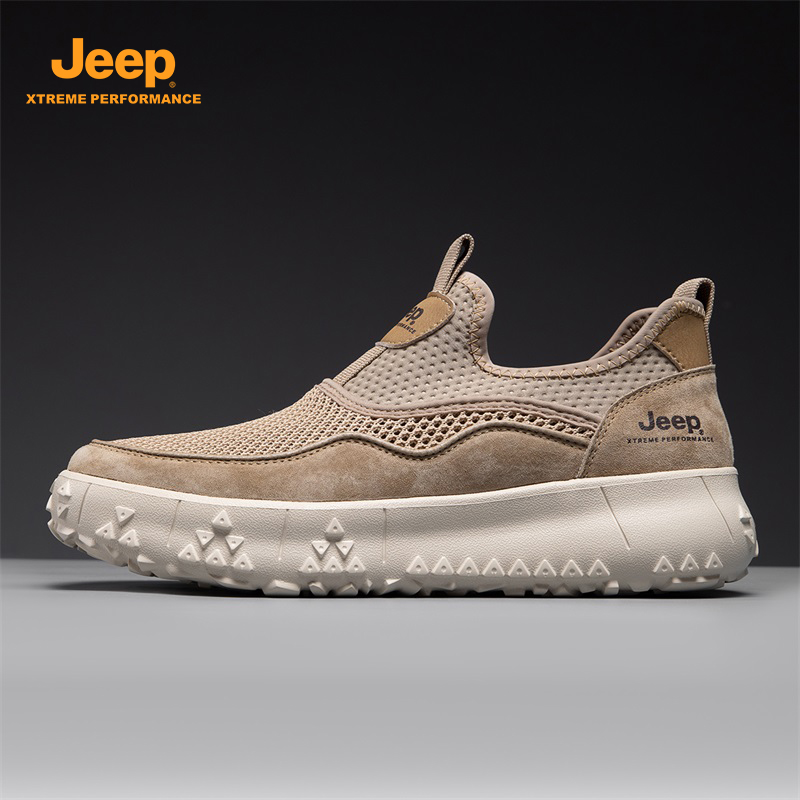 秋季2025新款网面透气蹬轻便厚底运动鞋子男款鞋子休闲男鞋jeep