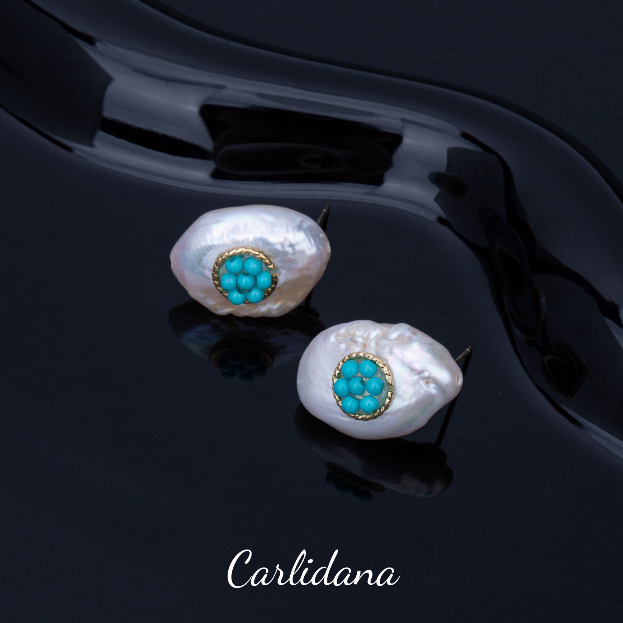 钛钢耳饰 【CARLIDANA】巴洛克耳钉｜Harmony石韵系列 JLYHB0021