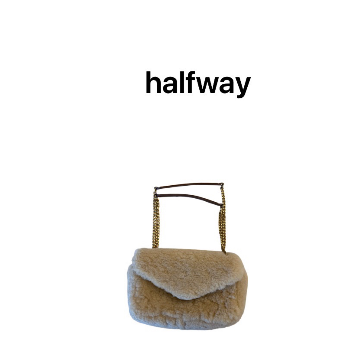 halfway斜挎款街头潮流托特包双根单肩包少女秋冬百搭毛毛包
