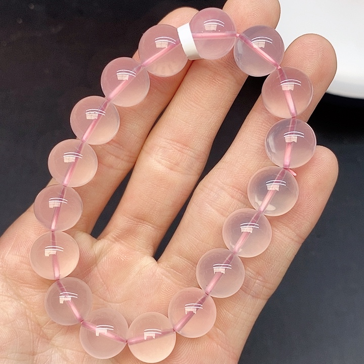 水晶手链未镶嵌17粉水晶12mm