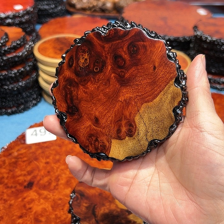 木缅花榴疤杯垫10厘米