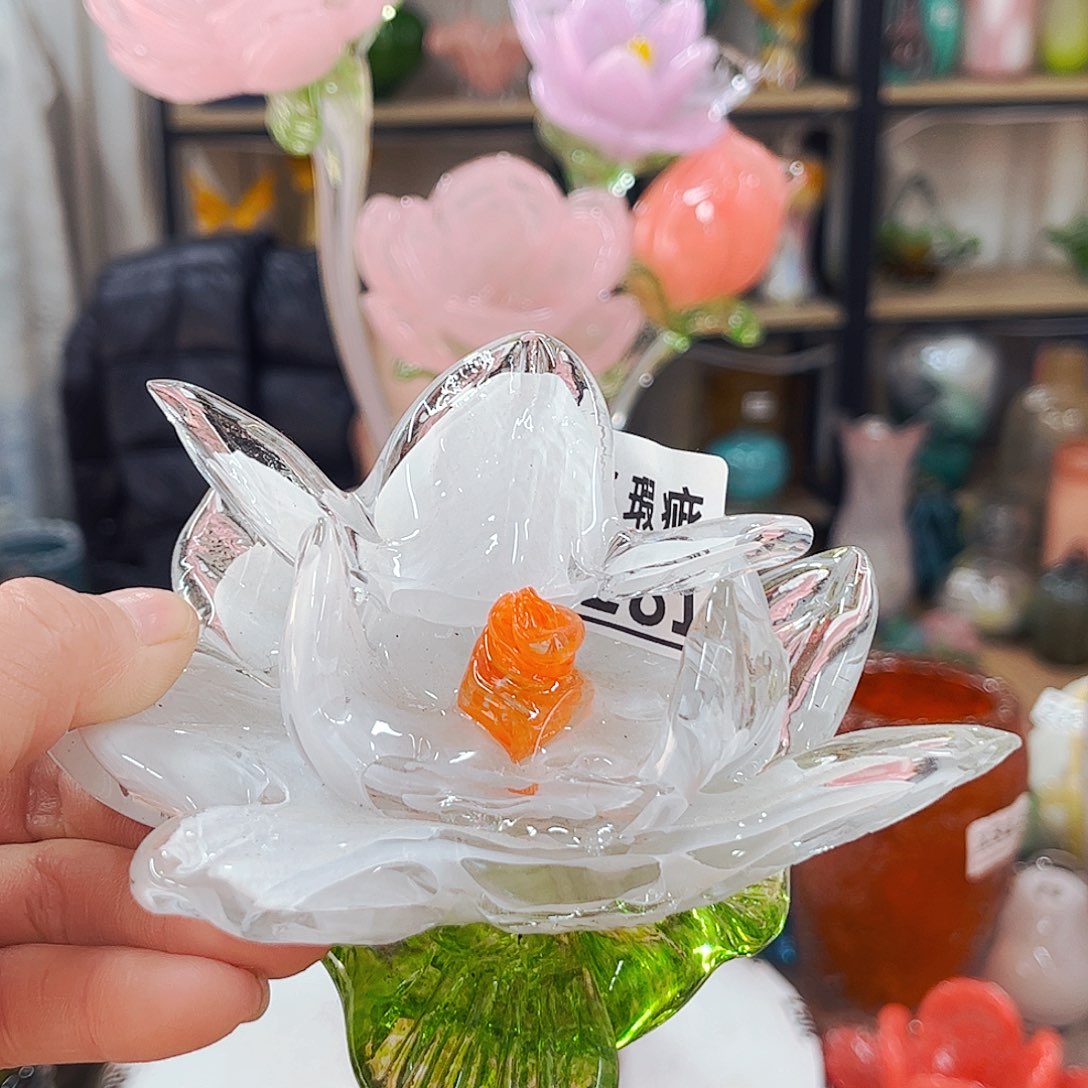 瑕摆台花家悦琉璃工艺品