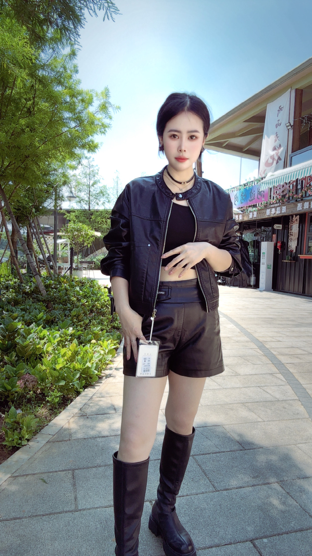 2025年复古潮流立领标准型直筒型皮衣短款百搭女装外套春秋季夹克