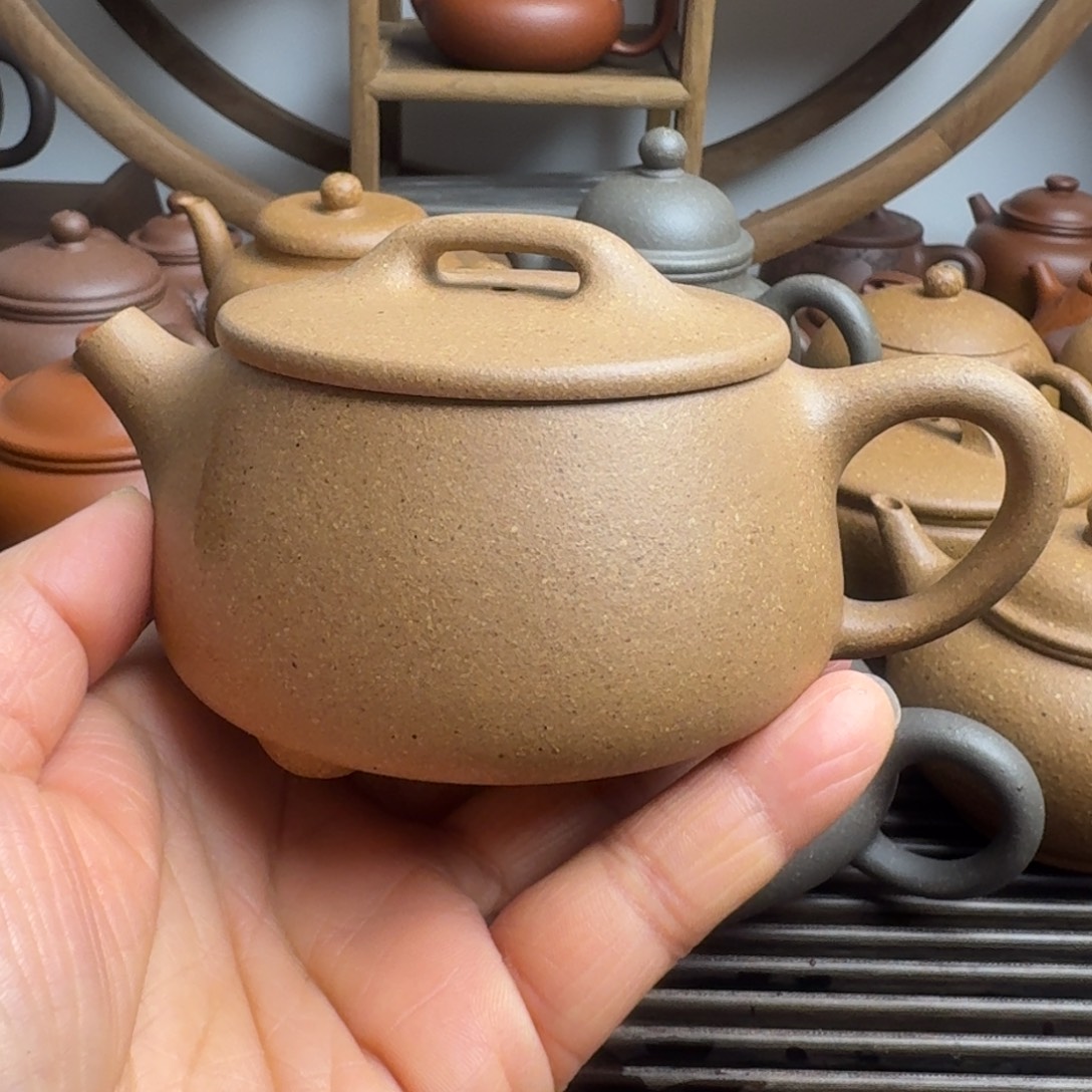 紫砂茶壶190cc宽口石瓢段泥