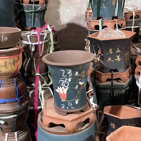 紫砂花盆兰花花盆两个