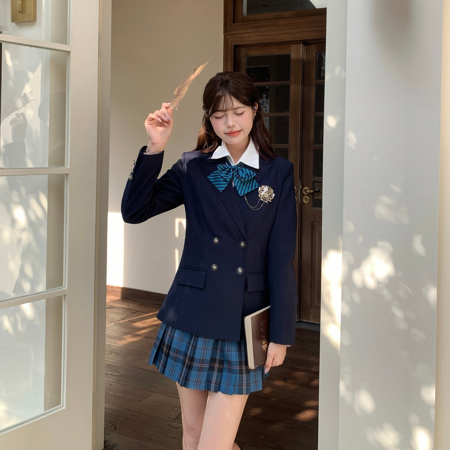 冰淇淋与鲸 原创JK制服双排扣西服校供感正统长袖西装外套秋冬