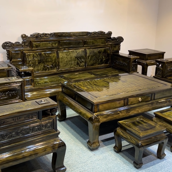 竹人***中金丝楠木沙发8件套