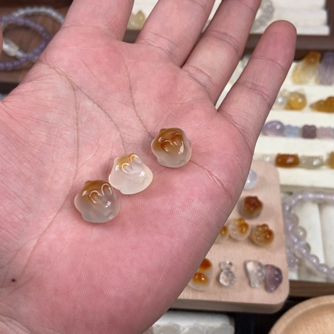 蘑***菇玛瑙/玉髓未镶嵌手链