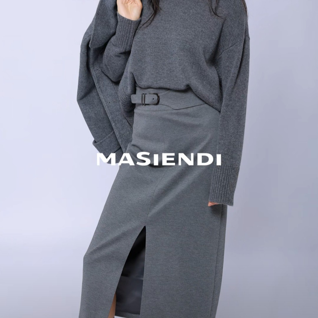 MASIENDI/玛丝恩迪秋冬优秀气质高腰开叉半裙23256