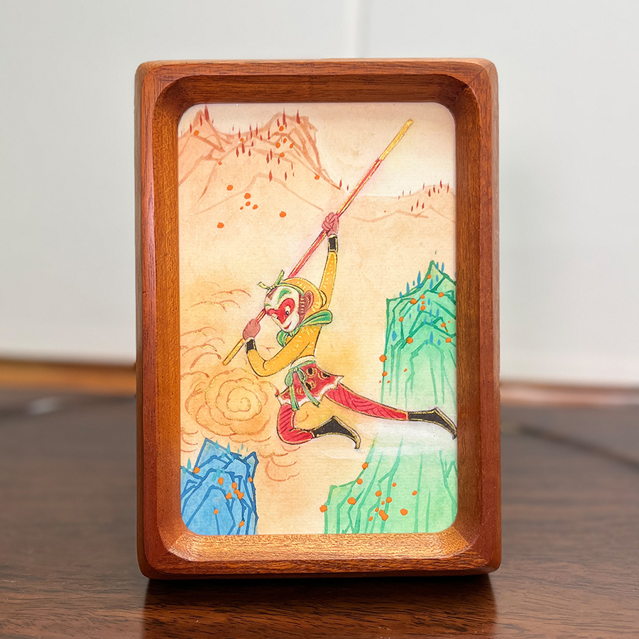 【开天辟地】6纯手绘国风摆件新中式客厅家居装饰画手绘艺术摆台