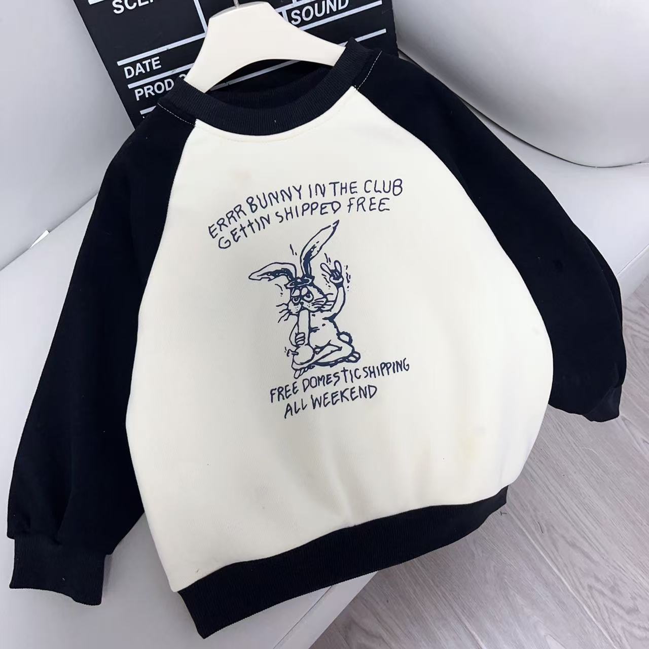 F00717男童冬季厚卫衣2025年男孩新款韩版中大童装时尚洋气酷童装