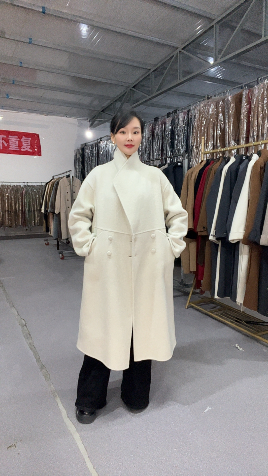 【14微米.软黄金羊绒大衣】25年新款2511翻领包扣双面羊绒羊毛大衣