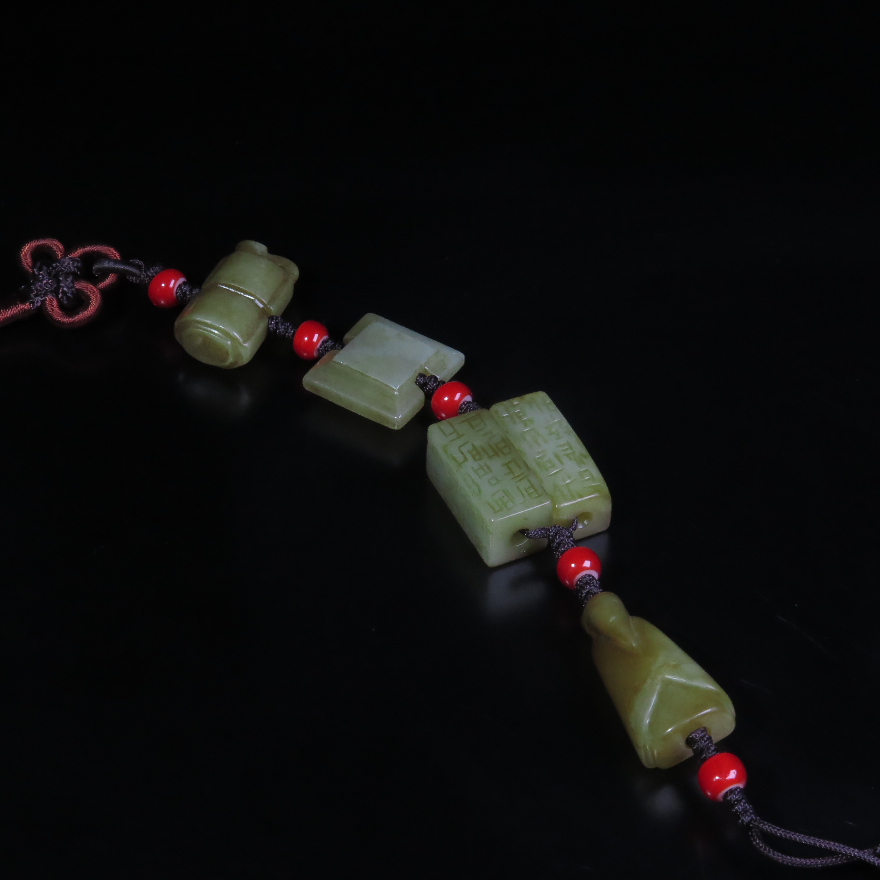 清代玉多宝串/MZ597355/和田玉/民族文物