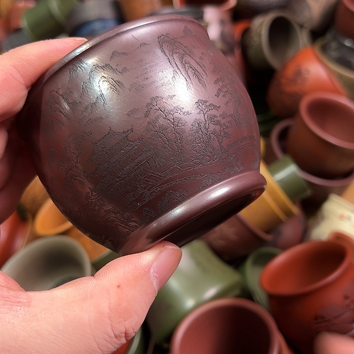 紫砂茶杯全手工紫砂主人杯