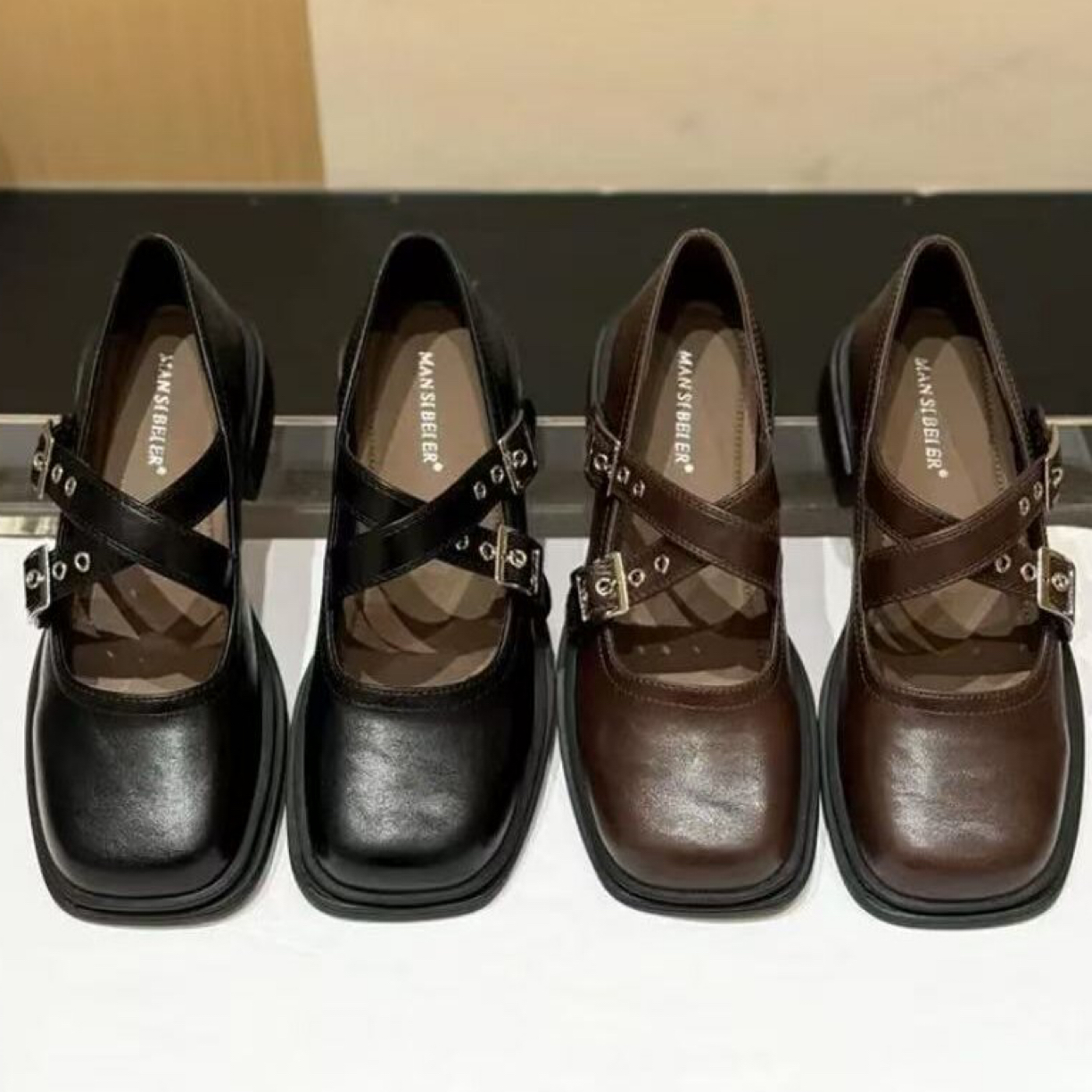 头浅口单鞋方头单鞋女ins风玛丽珍  msbe  5070-5