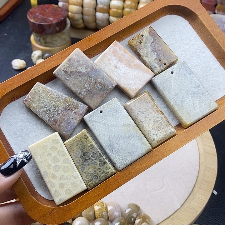 A***U硅化珊瑚（珊瑚玉）未镶嵌颈饰