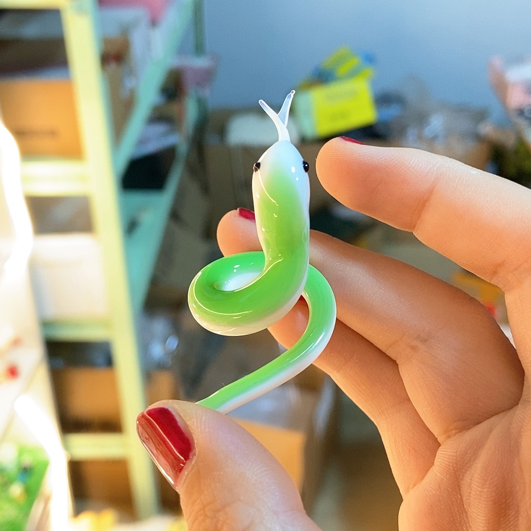 琉璃手工艺品小蛇