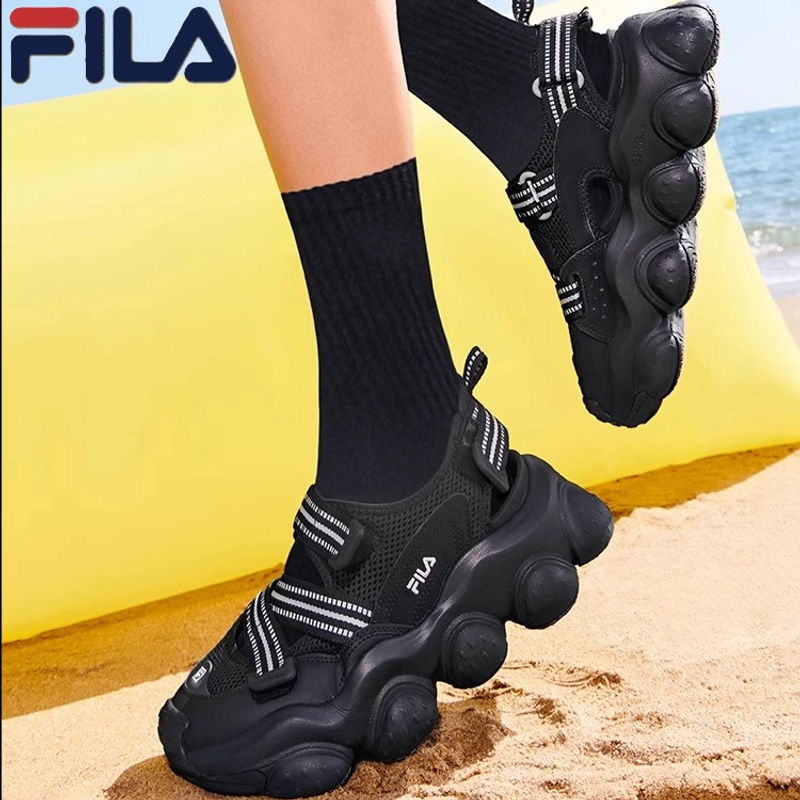 FILA/斐乐夏款增高玛丽珍草莓凉鞋户外魔术贴凉拖鞋子F12W321403F