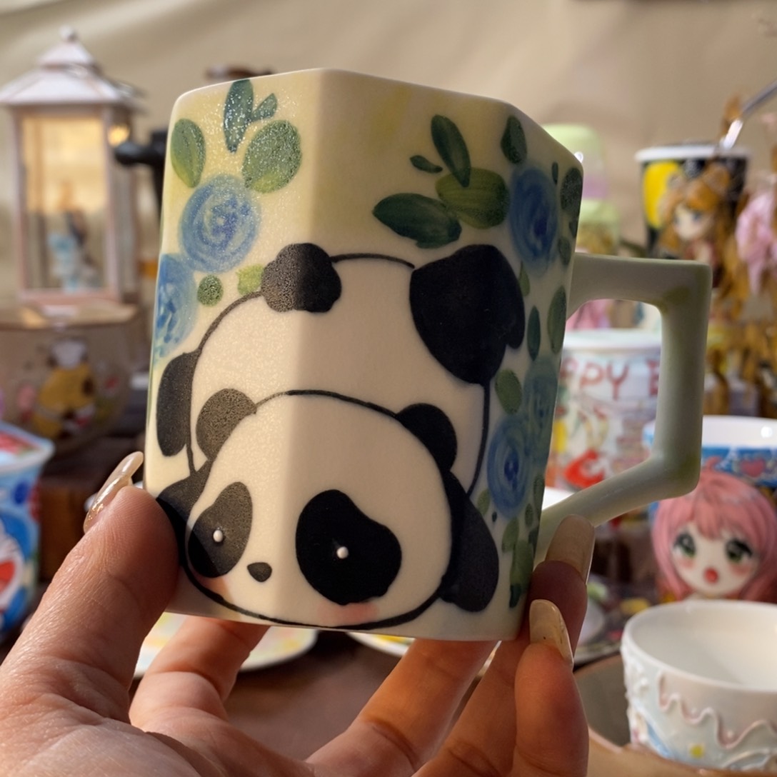 杯景德镇手绘可爱文创水杯