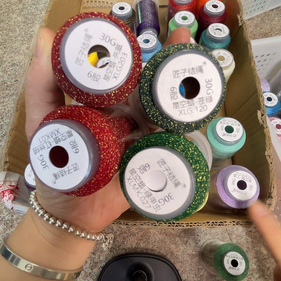 聚酯纤维6股30克星空蜡红丝绒朱草苍绿绿甲虫