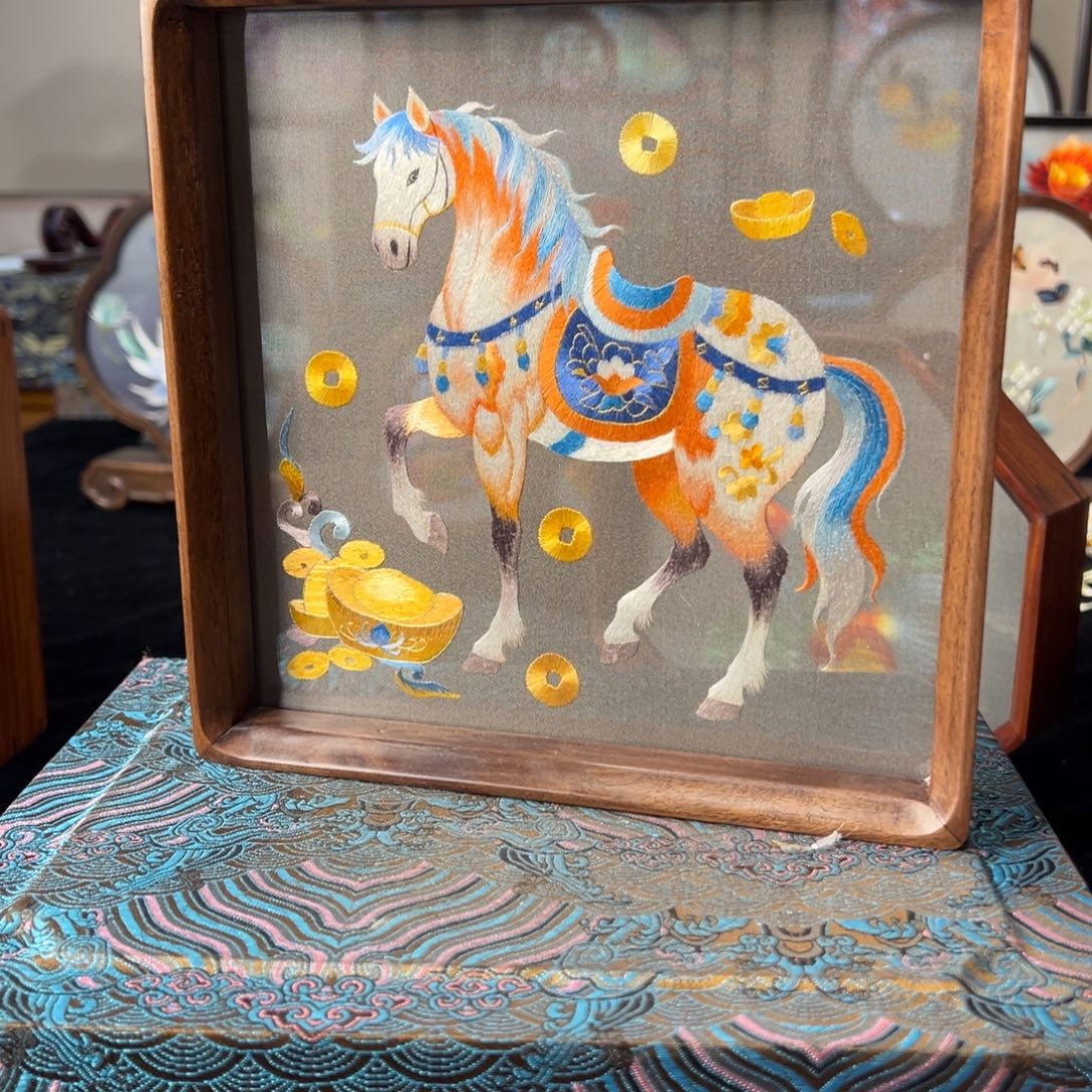 刺绣纯手工刺绣双面绣摆件