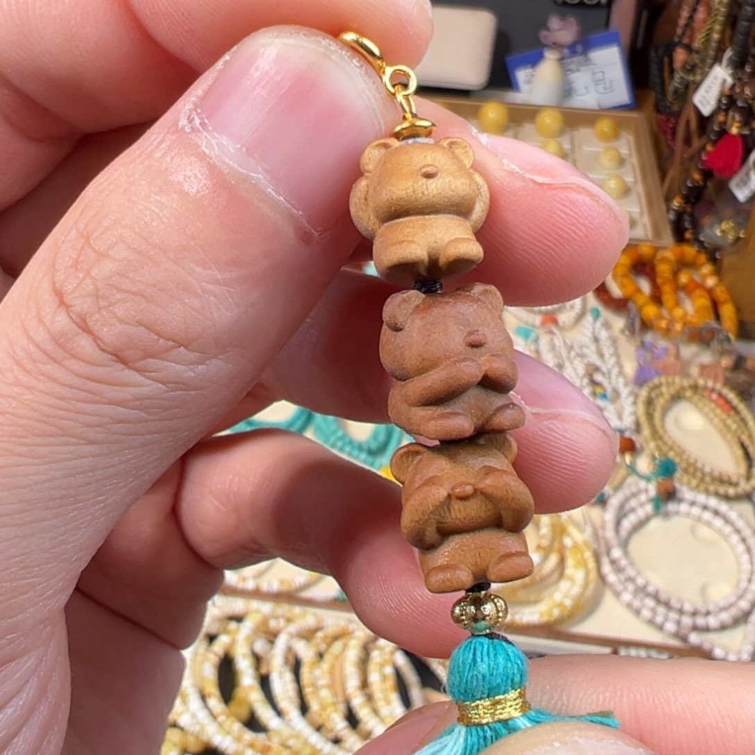 其他檀香木老山檀三不熊，不听，不说，不看