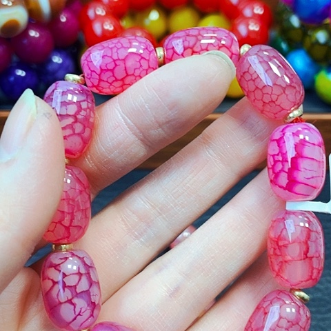 玛瑙/玉髓手链未镶嵌龙鳞凤血