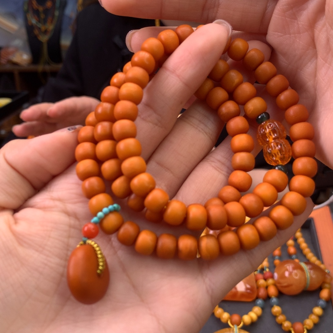 蜜蜡手串未镶嵌天然