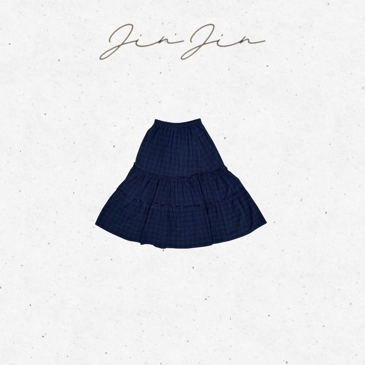 【韩系复古半身裙】JINJIN·韩系复古格纹木耳边氛围感半身裙2044