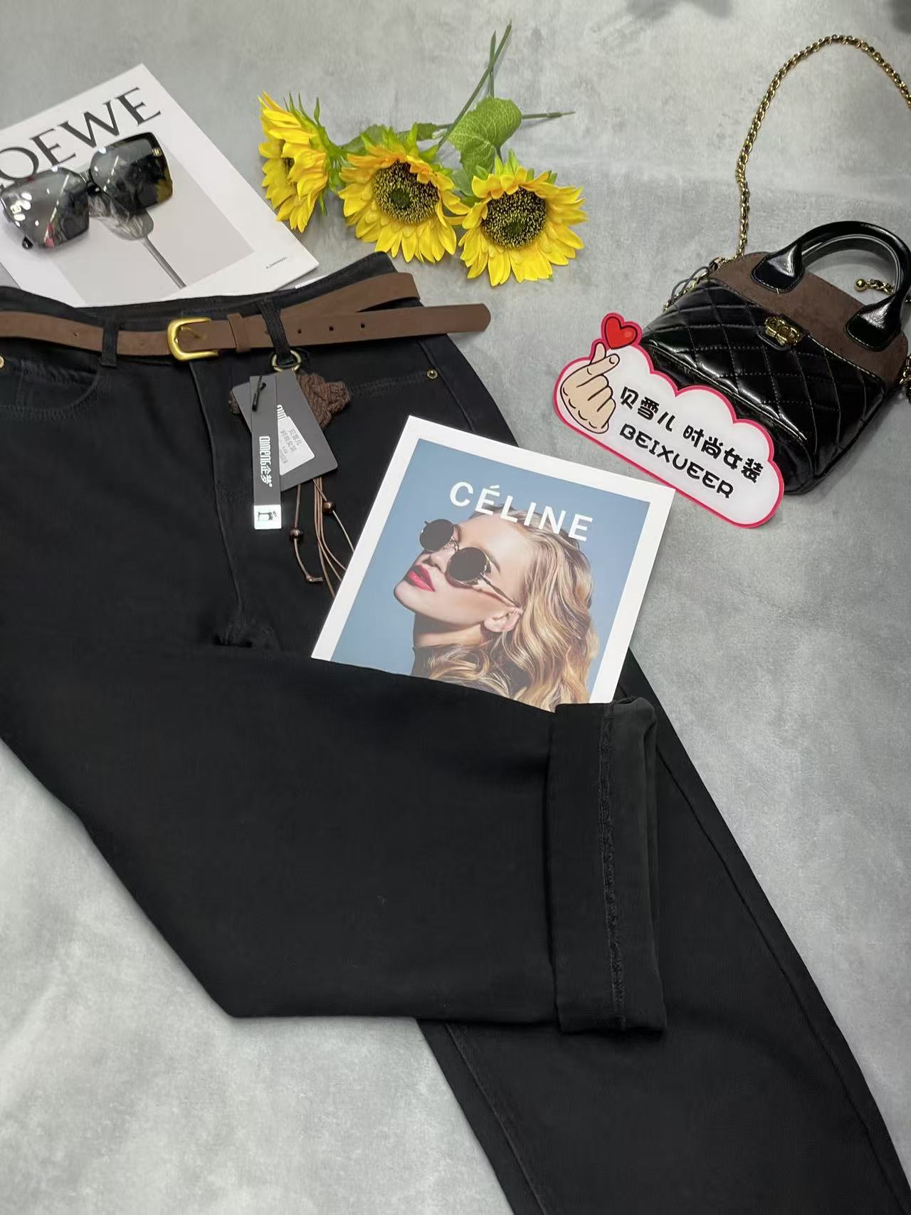 贝雪儿  #9100 新款时尚洋气显瘦十分窄版直筒裤（裤长88-95）