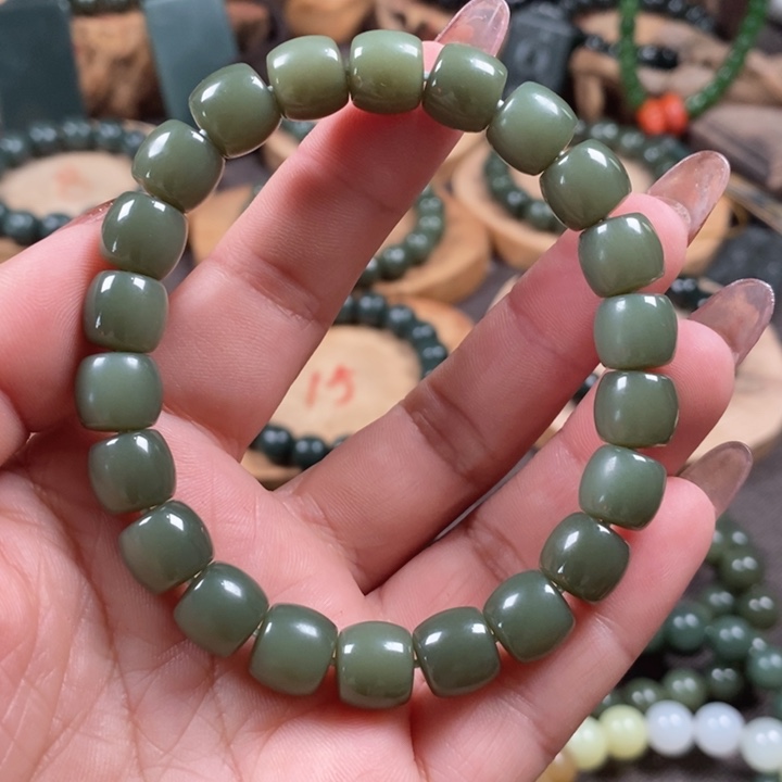 和田玉（青玉）手链未镶嵌