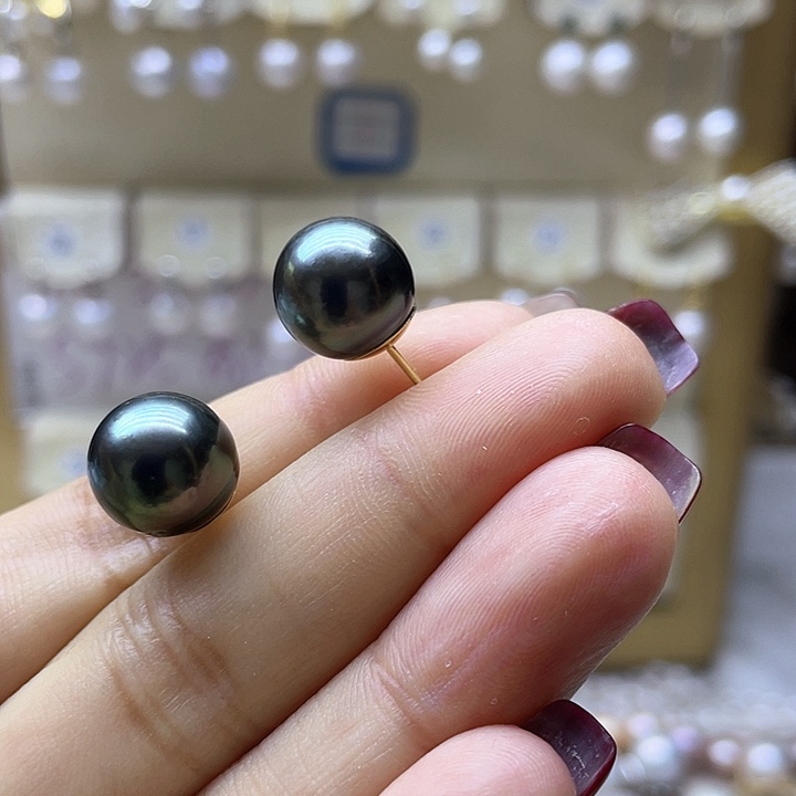 海水珍珠耳饰银S925镶嵌